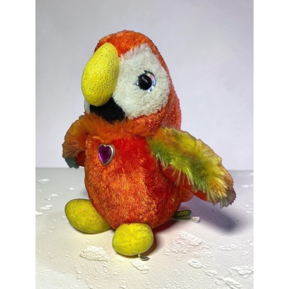 Wild Republic Parrot Plush 8” Gem Heart Colorful Stuffed Bird Toy